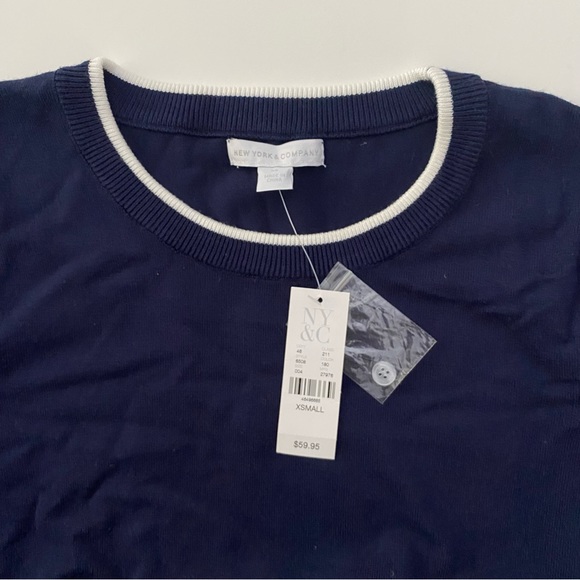 •New York & Company•Navy Striped Sweater•XS• - Picture 3 of 13